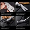 Elegital Emergency Response Shears,Stainless Steel Self-luminous Foldable Trauma Shears,Outdoor Camping