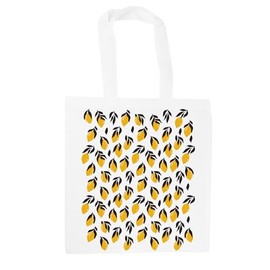 Poster Lemons Tote Bag - Exotic Citrus Fruits Summery Accessories Gifts - White Reusable Shopping Bag Present for Her