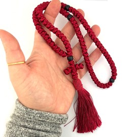 Needzo 100 Knot Prayer Rope, Hand Made in Lebanon, Burgundy, 15 Inches