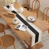Black Table Runner Boho Table Runner with Tassels 180x30 cm