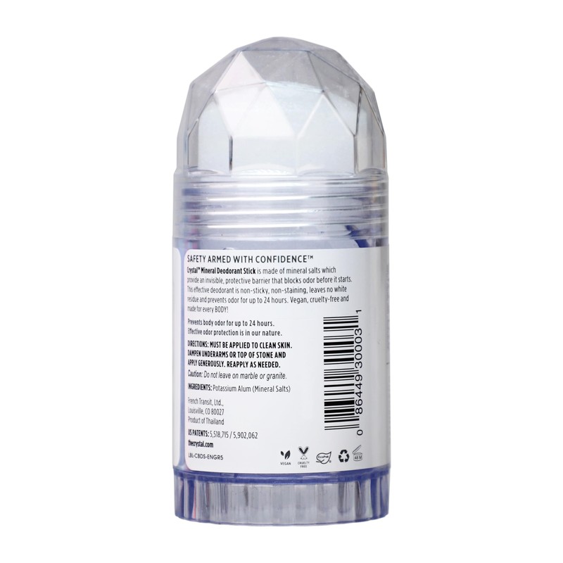 Crystal Mineral Deodorant Stick, Unscented 4.25 oz (Pack of 3)