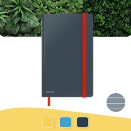 Leitz A5 Ruled Hardcover Notebook, 80 Sheet, Cosy Range, Velvet Grey, 448100189