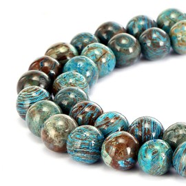 Preciosa piedra de ágata natural de encaje azul loco, cuentas sueltas redondas lisas de 15.5 pulgadas para hacer joyas (4 mm)