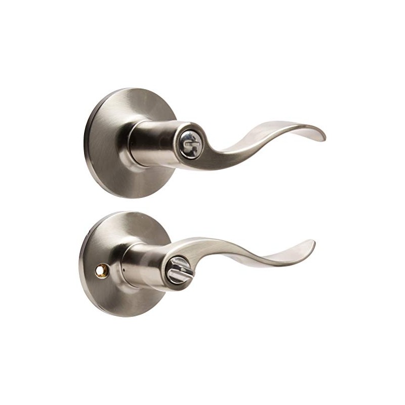 Safe Lock by Kwikset Layton Lever Privacy Lock Satin Nickel