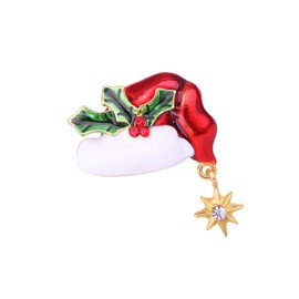 MEISH Rhinestone Christmas Hat Breastpin Christmas Brooches Pin Rhinestone Brooch Lapel Pin Festival Decor Accessories for Christmas