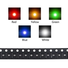 AEDIKO 3528 1210 SMD LED Kit 100pcs 5 Colors SMD LED Diode Lights Kit Super Bright Lighting Bulb Lamps,Electronics Components Light,Emitting Diodes (Mini Chip 0.12 x 0.1 inch)