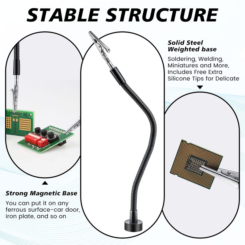 Honoson 6 Pack Magnetic Helping Hands Soldering, Flexible Gooseneck Metal
