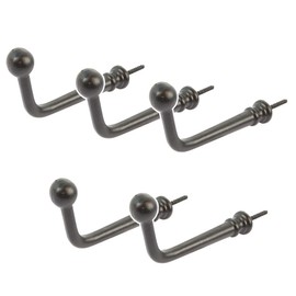 Hammer and Tongs Flat Top Black Wall Hooks - Pack of 5-20mm x 60mm - Vintage Screw Hooks Wall Mounted Robe Hook Hanging Storage Coat Hooks for Bathroom, Kitchen, Wardrobe, Garage
