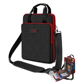 ZINZ 12.3-13 Inch Travel Laptop Shoulder Bag with Expandable Compartment and Valuables Compartment -Black-Wine edge