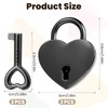 Pack of 2 Small Heart Lock with Key Metal Small