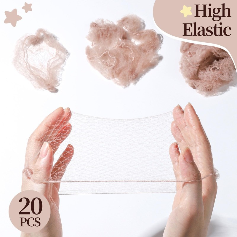 FANDAMEI Hair Net for Kids, Invisible Hair Nets 20PCS 30cm