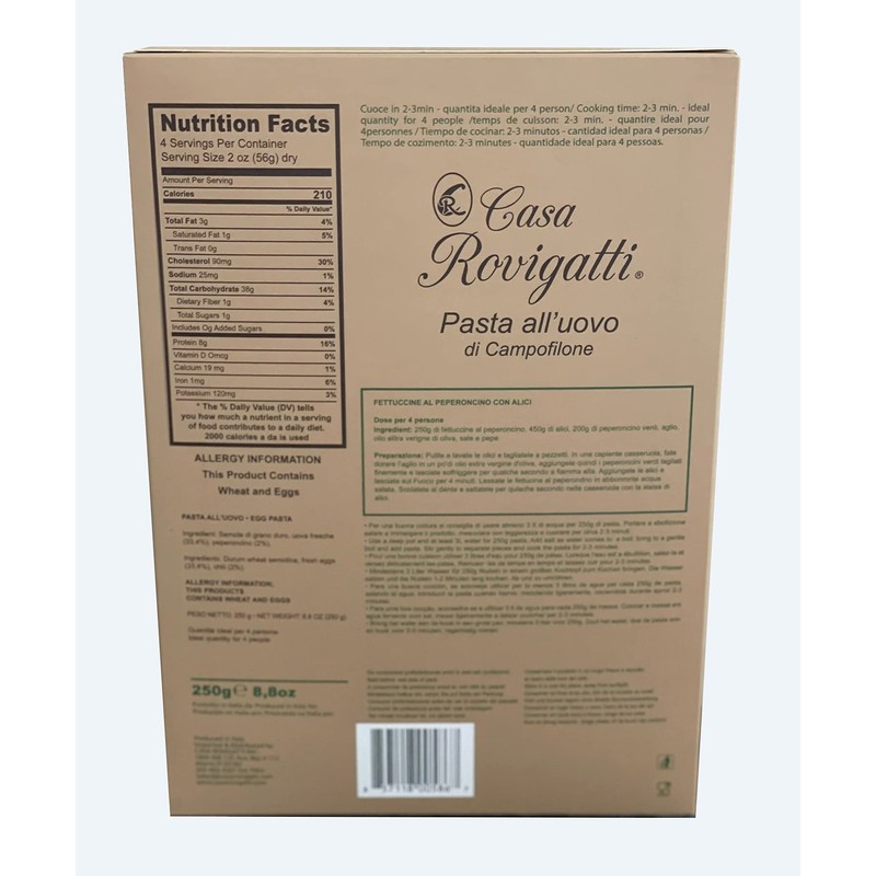 Fettuccine with Chilli Pepper Egg Gourmet Pasta (Pack of 4)