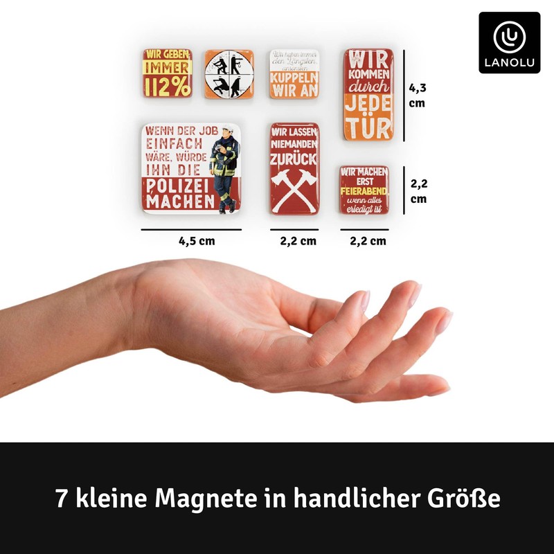 LANOLU Fire Brigade Gifts for Men Magnetic Set 7 Pieces
