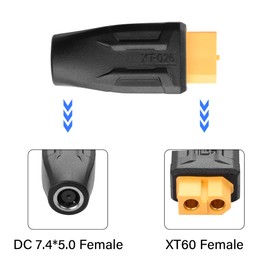 SinLoon 2 Pack XT60 to DC7450 Adapter XT60 to DC 7.4mm X 5.0mm Wireless for TS100 Soldering Iron, FPV Monitor Power,Drone (XT-026)