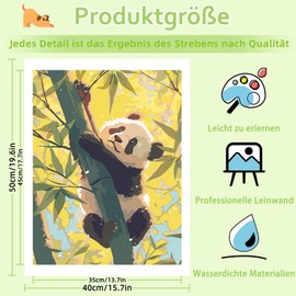 Paint by Numbers Adults, DIY Panda Paint by Numbers Adult, Painting by Numbers Set for Gift and Home Decoration, 40 x 50 cm, Without Frame