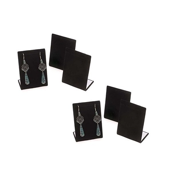 6-Pack Black Velvet Pendant Chain Necklace Display Stand 3.5" Tall