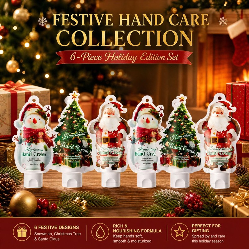 6 Pack Christmas Hand Cream, Stocking Stuffers, Mini Hand Cream,