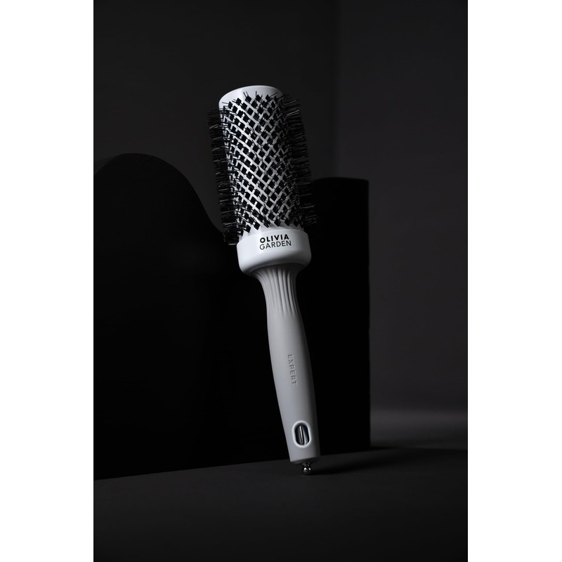 Olivia Garden - Expert Blowout Shine Hairbrush, White and Grey,