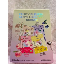 SOQU [US Seller] SOQU (K-Beauty) Fruity Blissful Glow Mask Set - 12 Mask Variety Pack