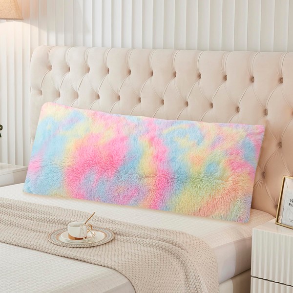 ZTYROLJ 40 x 145 cm Cushion Covers Rainbow Fluffy Decorative