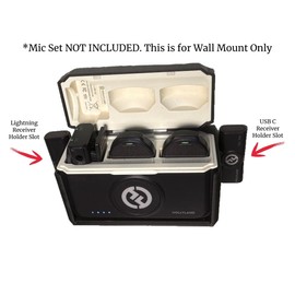 Wall Mount for Hollyland Lark M2, Holds Charging Case with USB-C and Lightning Receivers, Mountable Storage Solution, Streamer Gifts, Live Streaming Accessories, Made in Texas, 1 pc