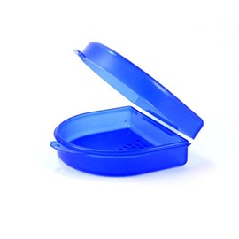 Dr. Bauer's Braces Box, KFO Box, Hygienic Storage Box for Braces, Prostheses, with Air Holes (Blue, 2.70 cm High)