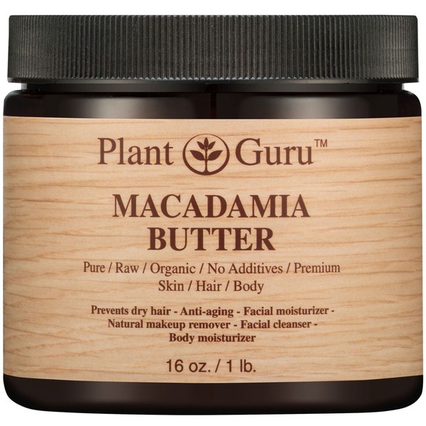 Macadamia Body Butter 16 oz. 100% Pure Raw Fresh Natural Cold Pressed. Skin Body and Hair Moisturizer, DIY Creams, Balms, Lotions, Soaps.