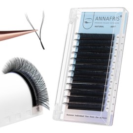 ANNAFRIS YY Lash Extensions D Curl 0.07 8mm Pre Made Fan 2D 4D Y-Shape Eyelash Russian Volume Individual Lash Cluster Wispies Crisscross Eyelash（D,0.07,8mm)