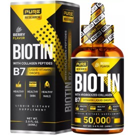 Unbranded Biotin & Collagen 50,000mcg, Healthy Hair Growth Support Liquid Drops, Supports
