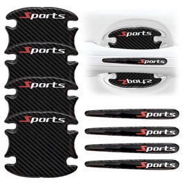 8 Pcs Car Door Handle Protector, Carbon Fiber Door Handle Protectors for Vehicles, 3D Anti Scratch Car Stickers for Most Cars, SUV, Truck, Black