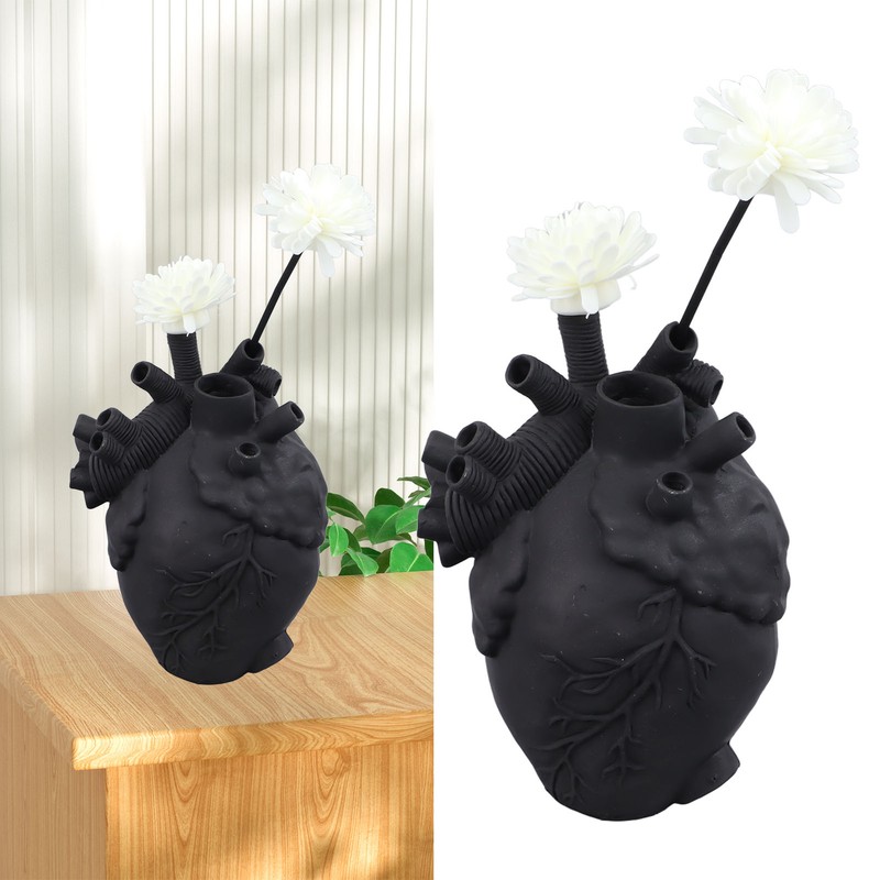 Creative Anatomical Heart Vases Resin Sculpture Heart Shaped Art Flower