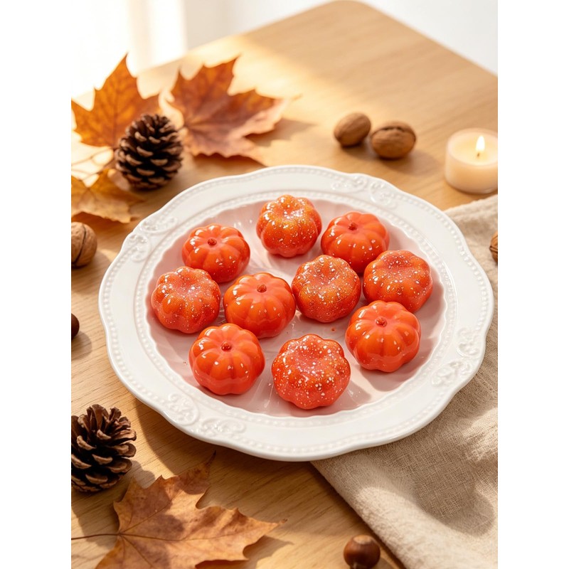 20 Pcs Mini Artificial Pumpkins, Fake Pumpkins Fall Harvest Simulation
