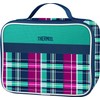 Thermos Single Compartment Soft Lunch Kit, Gingham and Plaid Green,