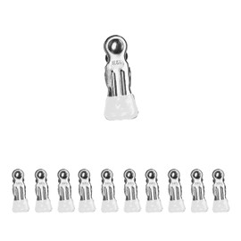 MAWA Single Clothes Pins for Hanging Clothes, Laundry, Heavy Duty, Multipurpose Metal Clips with Non-Slip Grip Tips, Made in Germany, White, Set of 10