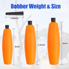 Peg Floats for Catfish Rig Fishing Bobbers Catfish Floats Foam Cigar Fishing Cork Float Bobbers for Santee Rig Slip with Pipe Plug Crappie Freshwater Saltwater 2in 2.5in 3in（3IN-RED-16PCS）