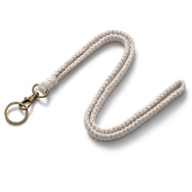 MORSUNBELA Hand Wrist Strap Lanyard Handmade Lanyard Neck Strap White Lanyard Universal lanyard Bohemian Style for Women and Girls Work ID card lanyard keychain