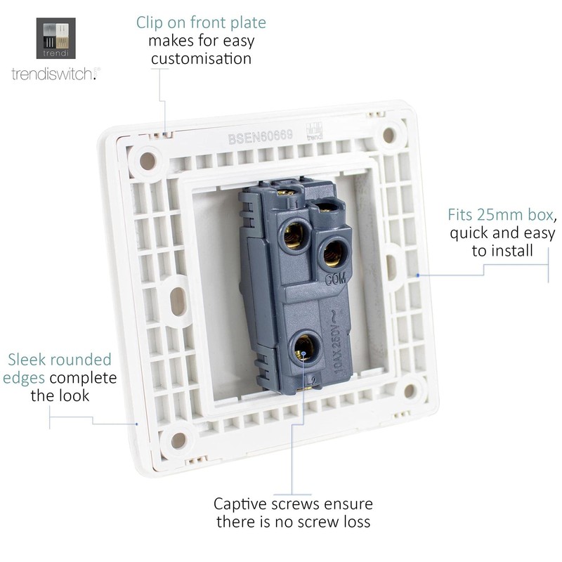 Trendi 1 Gang 2 Way Artistic Modern 10 Amp Rocker