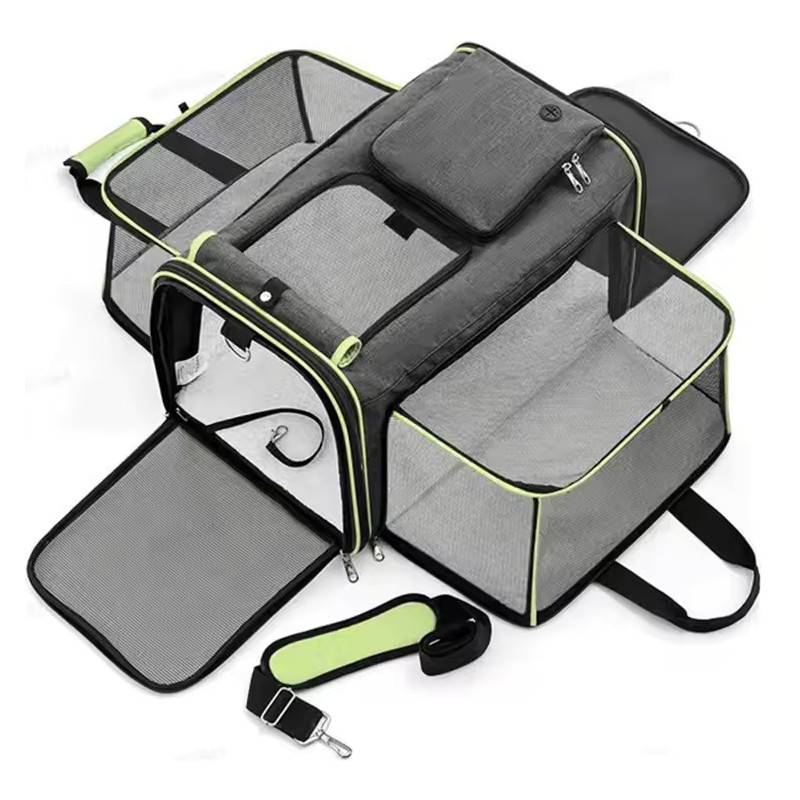 JTPAWS Foldable Expandable Soft-Sided Pet Carrier Bag for Cats &