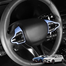 FUEISOF Steering Wheel Knob Cover Blue for Hyundai i20 N, i30 N, Kona N 2017-2025 - Interior Decor, Pack of 2