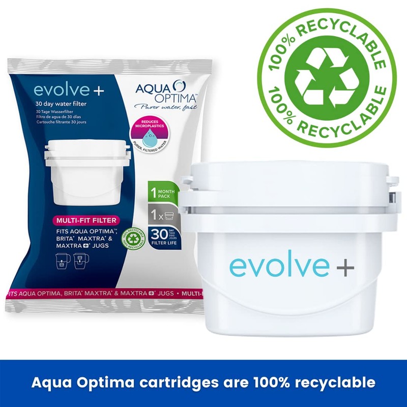 Aqua Optima Evolve+ Water Filter Cartridges, EPS314, Compatible with Brita,