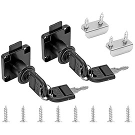 Jiozermi 2 Packs Drawer Lock with Keys, Desktop Lock with 0.75"/19mm Length Cylinder Cam for Drawer Cabinet Wardrobe Office Desk Letter Box, Black