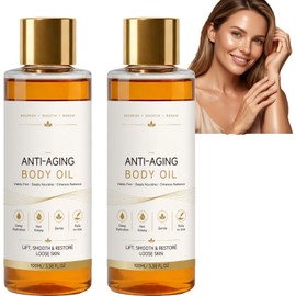 Aceite corporal antiedad, Aceite reafirmante para piel luminosa, Aceites corporales de colágeno, Aceites corporales piel flácida, Masaje hidratante ligero y no graso después de la ducha (2pcs)