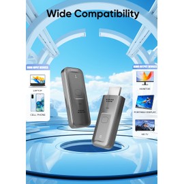 Wireless HDMI Transmitter and Receiver 4K, 2.4G/5G Plug & Play Portable Wireless HDMI Extender Kit for Streaming Video and Audio to Monitor from Laptop/PC/TV Box/Projector