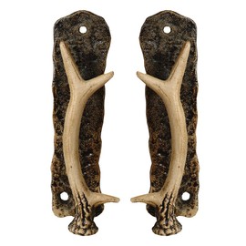 BLACK FOREST DECOR Metal Antler Door Pulls - Set of 2