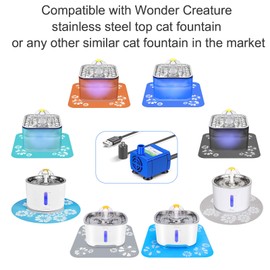 Wonder Creature Cat Water Fountain Pump, Replacement Pump for Round, Cubic and Crystal Cat Water Fountain, Pet Fountain Pump