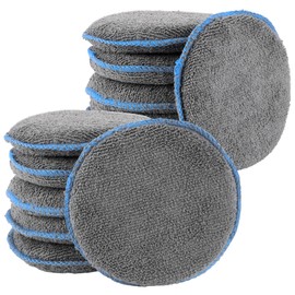 YAYODS 12 Stück Mikrofaser Auto Polierschwamm 125mm - Handpolierschwamm Wax Applikator Polierpad - Mikrofaser Waschschwamm Reinigungspad für das gleichförmige Auftragen, Wachs, Pflegemittel, küche