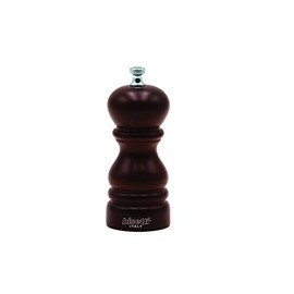 Bisetti 5.12 Inch Roma Beech Wood Pepper Mill With Adjustable Carbon Steel Grinder With Walnut Finish , Made in Italy