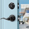 Probrico Front Door Handle and Double Cylinder Deadbolt Set, Black