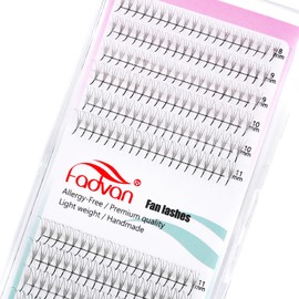 FADVAN 240PCS Premade Fans Eyelash Extensions 3D Lash Extensions Premade Fans 0.07 Thickness Pre Fanned Volume Lash Extensions C D Curl (3D-0.07-C, Mix 8-14mm)