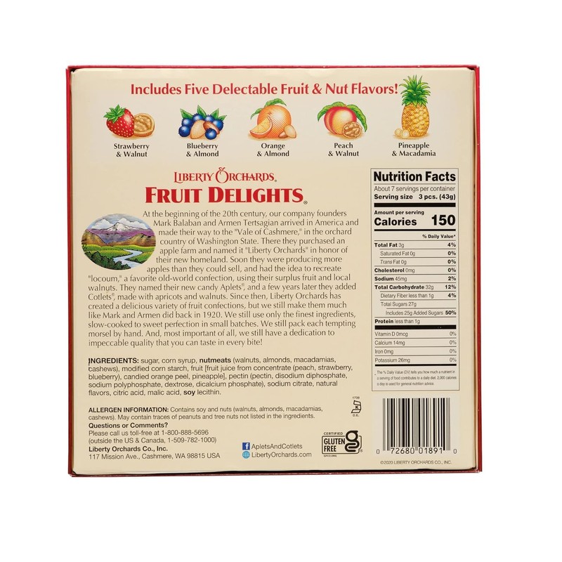 Liberty Orchards Aplets & Cotlets, Berry Delight, Fruit Delights, Dessert